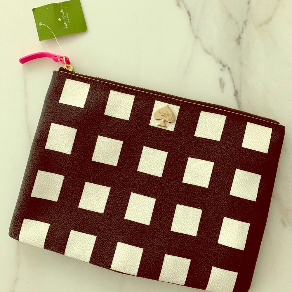 Kate Spade Checker Place Georgie Black & White NWT